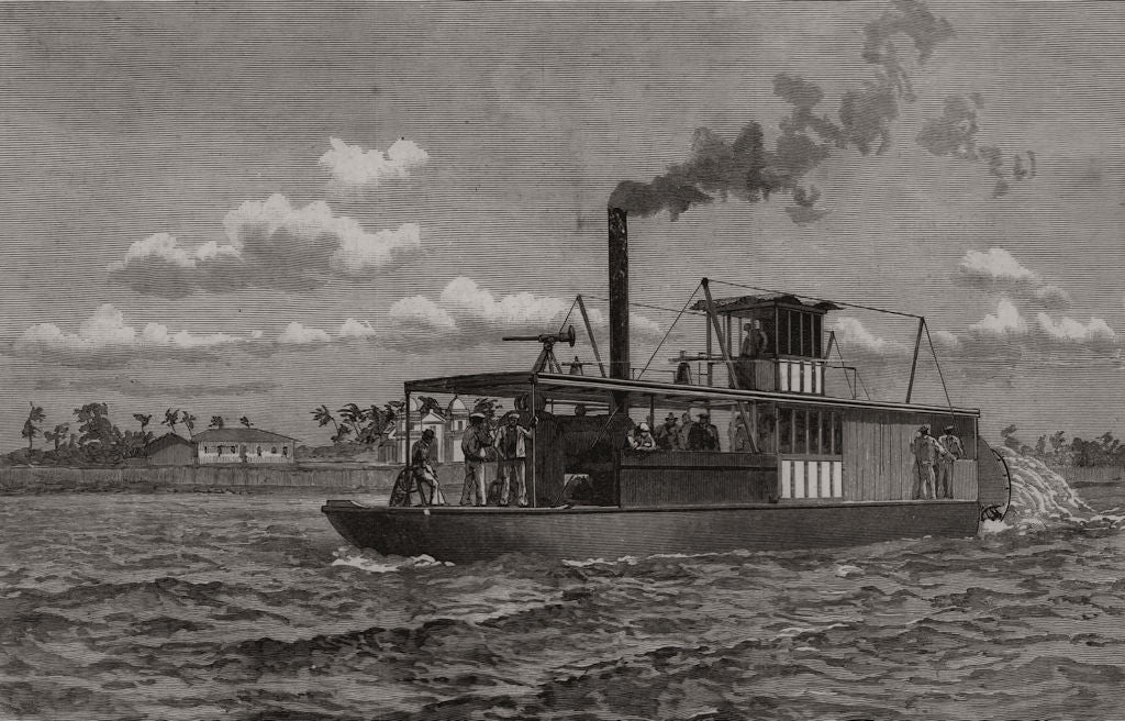 The dispute with Portugal: Portuguese gun-boat on the Zambesi. Mozambique 1890